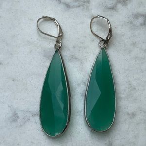 LUVLEIGH DESIGNS - Dark aqua and silver earring - handmade in CA